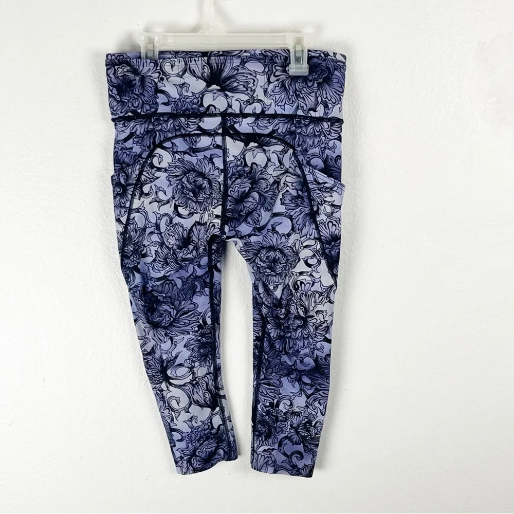 LULULEMON Hanakotoba Starlight Multicolor Wunder Under Hi-Rise Crop Leggings 8